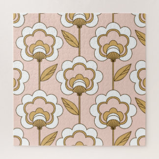 Puzzle Fleur rétro : motif vintage sans soudure.