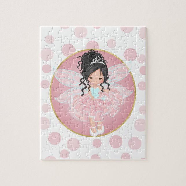 Puzzle Fleur rose cheveux noir (Vertical)