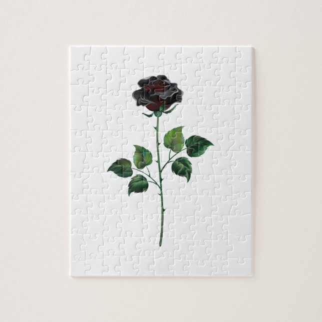 Puzzle Fleur rose noire (Vertical)
