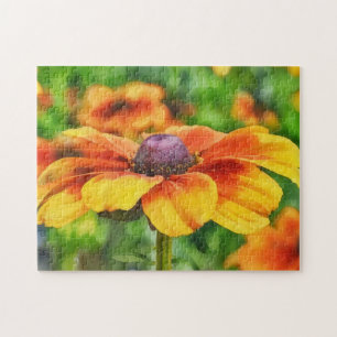Puzzle Fleur sauvage lumineux aquarelle style Art