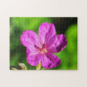 Puzzle Fleur sauvage rose clair Fleur vert Gris