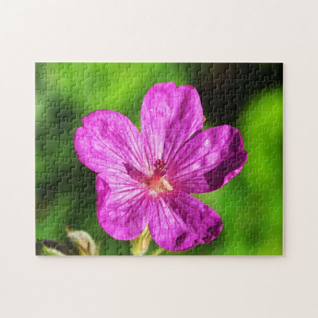 Puzzle Fleur sauvage rose clair Fleur vert Gris (Horizontal)