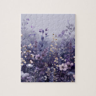 Puzzle Fleur sauvage violet et lavendar