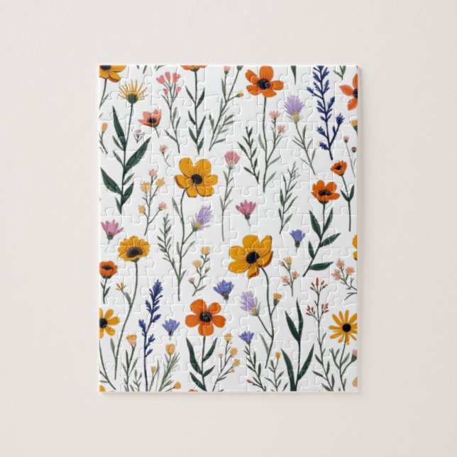 Puzzle Fleur sauvage Whimsy - Motif de prairie douce (Vertical)