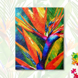 Puzzle Fleur tropicale abstraite d'oiseau de paradis