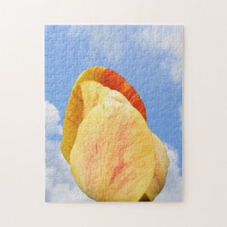 Puzzle Fleur Tulipe Jaune Sur Ciel Bleu    