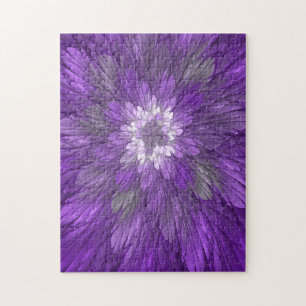 Puzzle Fleur violette abstraite fractale d'art psychédéli