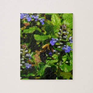 Puzzle Fleur violette et abeille boursouflante