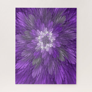 Puzzle Fleur Violette Psychedélique Art Fractal Abstrait