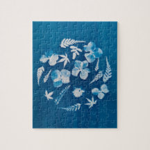Puzzle fleuri Cyanotype - Un air de printemps