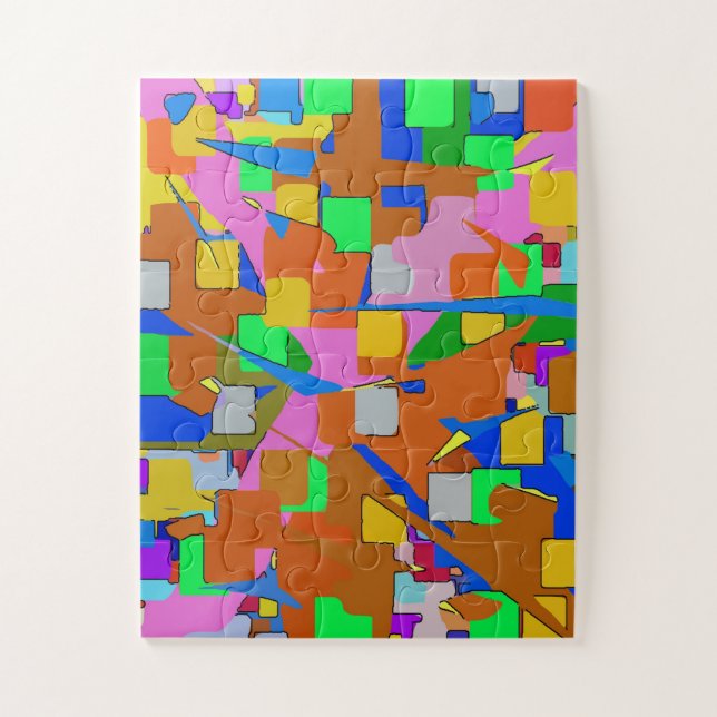 Puzzle Fleurs Art Déco Abstrait (Vertical)