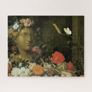 Puzzle Fleurs autour d'un buste classique