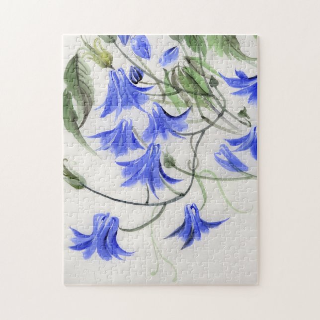 Puzzle Fleurs bleues (Vertical)