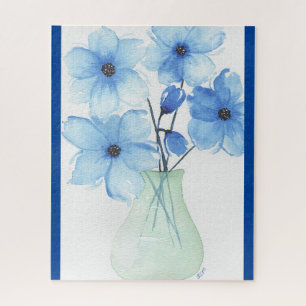 Puzzle Fleurs bleues dans un vase Cartes de notes