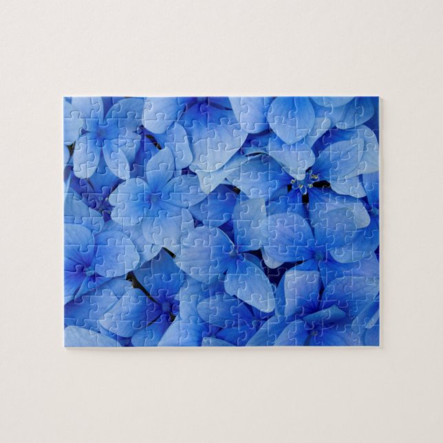 Puzzle Fleurs bleues d'hortensia (Horizontal)