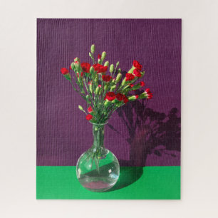 Puzzle Fleurs Bouquet Carantion Rouge
