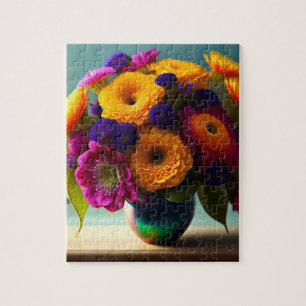 Puzzle Fleurs colorées 3D