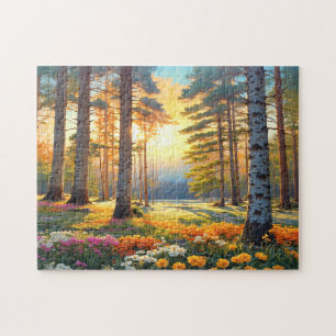Puzzle Fleurs colorées de la forêt et art de soleil