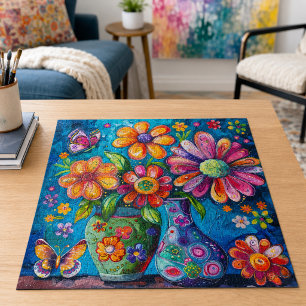 Puzzle Fleurs colorées vives