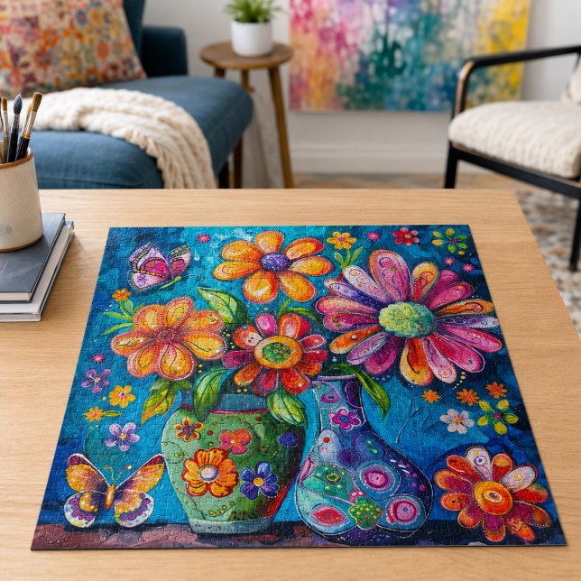Puzzle Fleurs colorées vives (Créateur téléchargé)