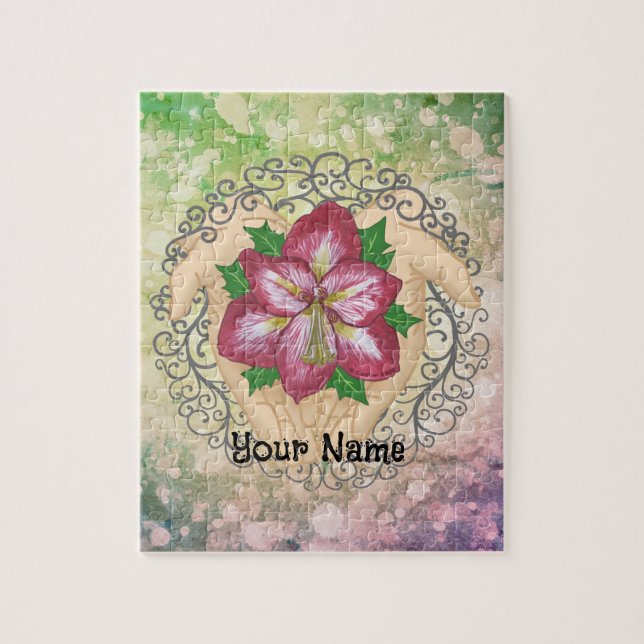 Puzzle Fleurs d'Amaryllis dans les mains (Vertical)
