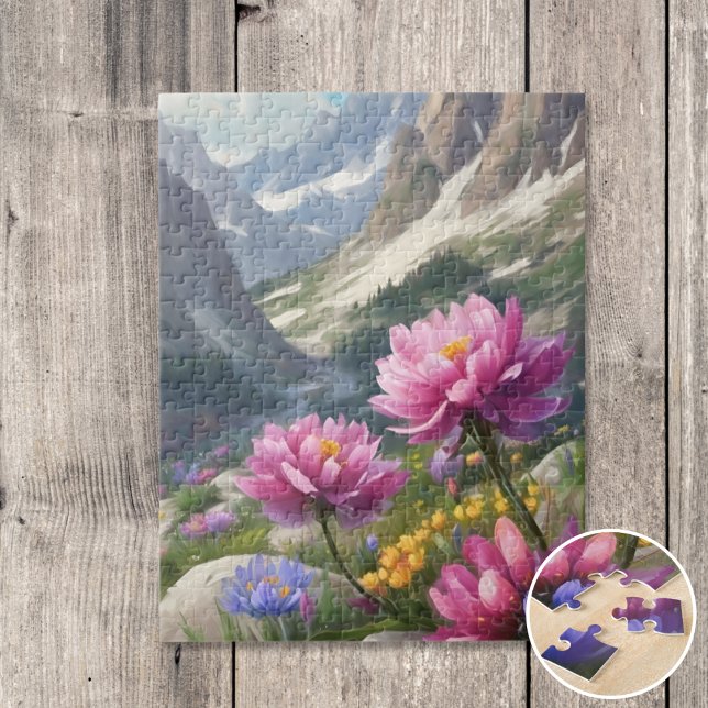 Puzzle Fleurs dans les montagnes (Créateur téléchargé)