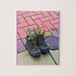 Puzzle Fleurs dans les vieilles bottes