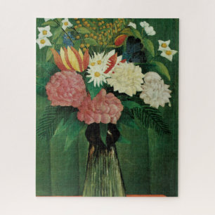 Puzzle Fleurs dans un vase vert