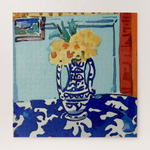 Puzzle Fleurs Dans Vase Bleu