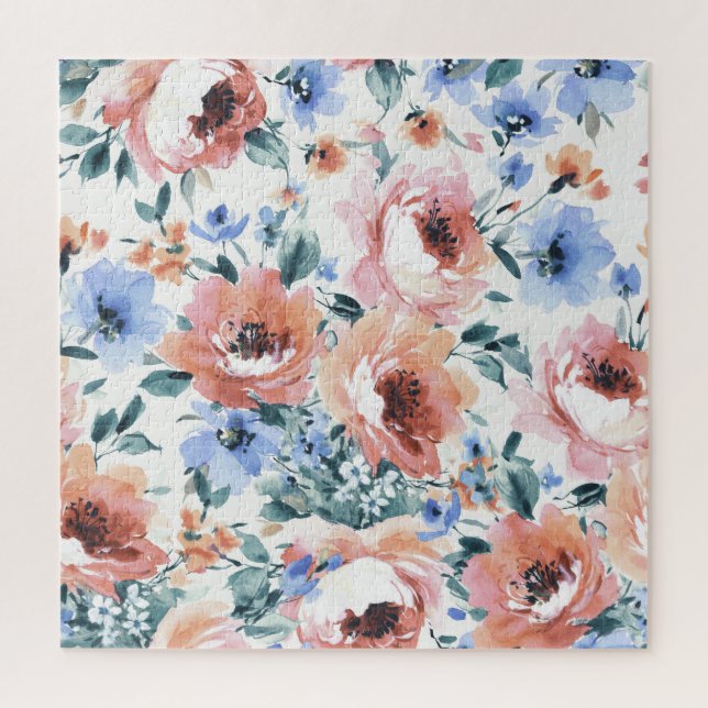 Puzzle Fleurs d'aquarelle, illustration motif transparent (Vertical)