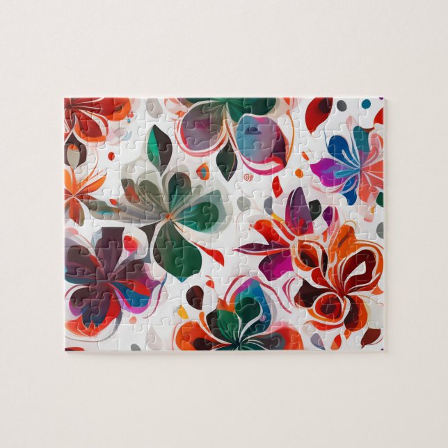 Puzzle Fleurs d'aquarelle motif floral Vintage (Horizontal)