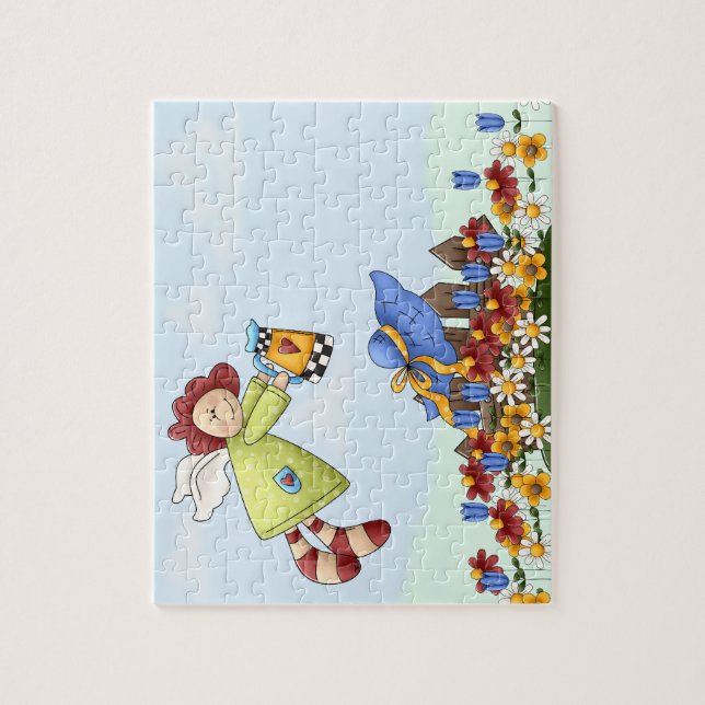 Puzzle Fleurs d'arrosage Angel de campagne mignonne (Vertical)