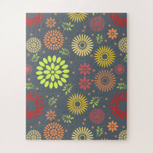 Puzzle Fleurs d'automne colorées dans des tons chauds