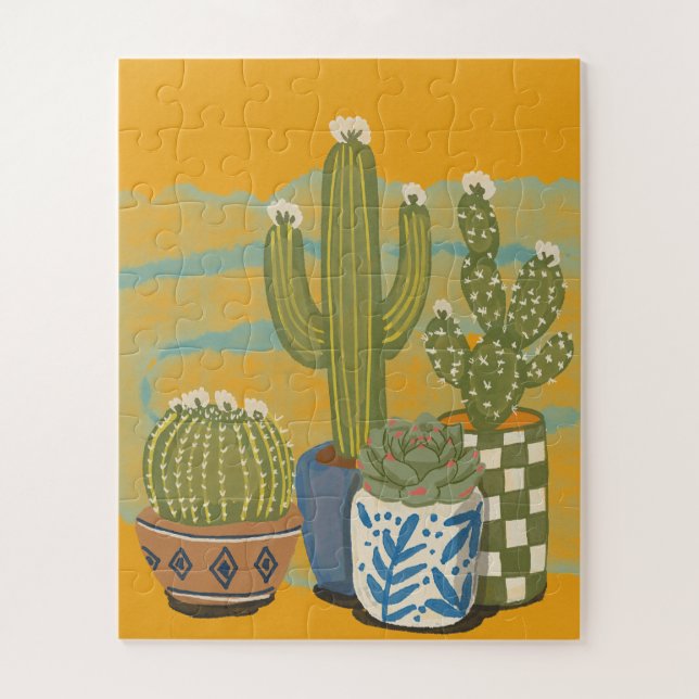 Puzzle Fleurs de cactus vintage (Vertical)