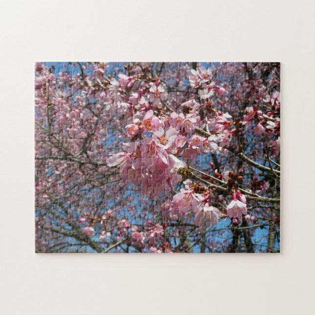 Puzzle Fleurs de cerisier et fleurs de printemps roses d' (Horizontal)