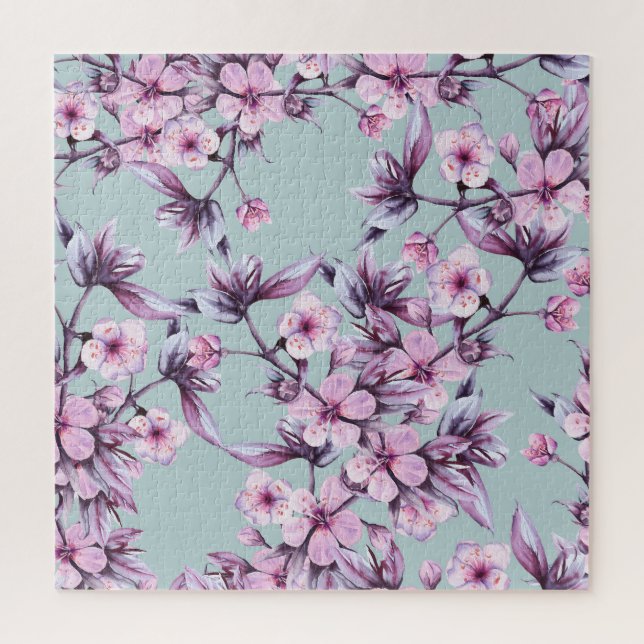 Puzzle Fleurs de cerisier rose : branche arrière - plan a (Vertical)