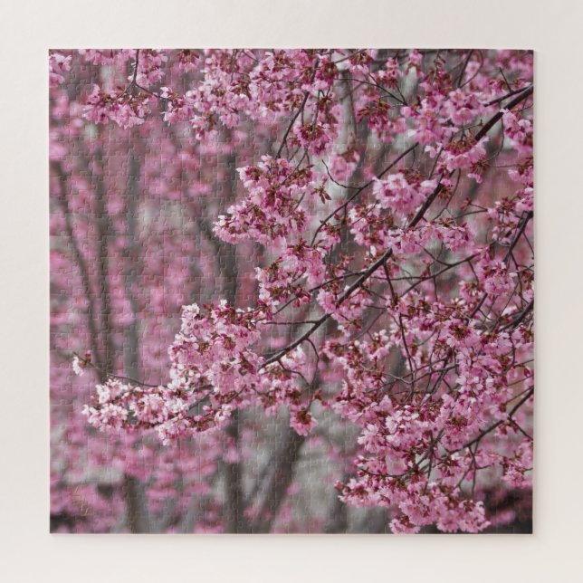 Puzzle Fleurs de cerisier Sakura rose flottant (Vertical)