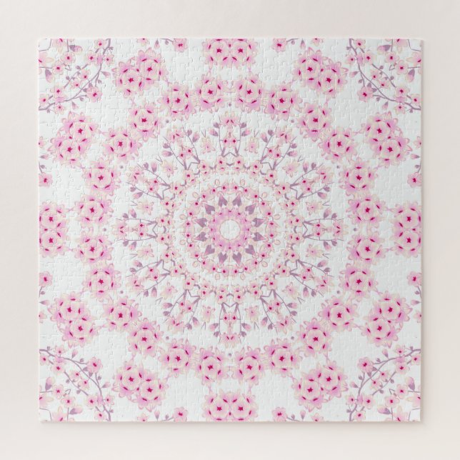 Puzzle Fleurs de cerisiers Mandala rose (Vertical)