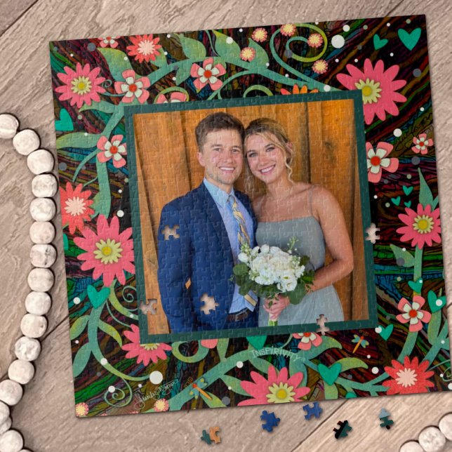 Puzzle Fleurs de coeur de photo rose assez d'inspirété (Créateur téléchargé)