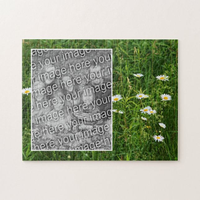 Puzzle Fleurs De Faisceau En Champ Ajouter Votre Photo (Horizontal)