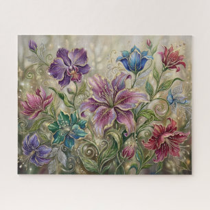 Puzzle Fleurs de fantaisie élégantes et fantaisistes