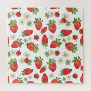 Puzzle Fleurs de fraises : Aquarelle Art sans fil