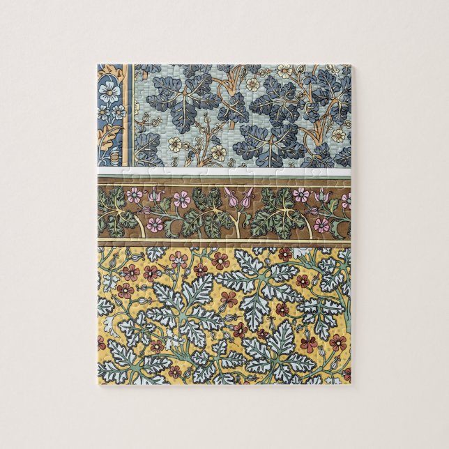 Puzzle Fleurs de Géranium Sauvage Art Nouveau Floral Vint (Vertical)