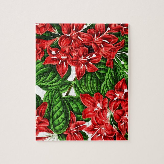 Puzzle Fleurs de gingembre rouge, impression vintage (Vertical)