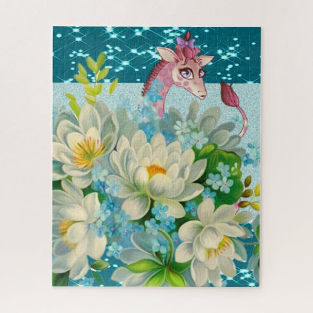 Puzzle Fleurs de girafe mignonnes (Vertical)