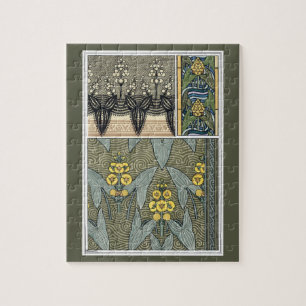 Puzzle Fleurs de jardin Art nouveau vintage en forme de p