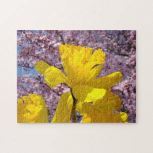 PUZZLE Fleurs de Jonquilles Fleurs Roses nature
