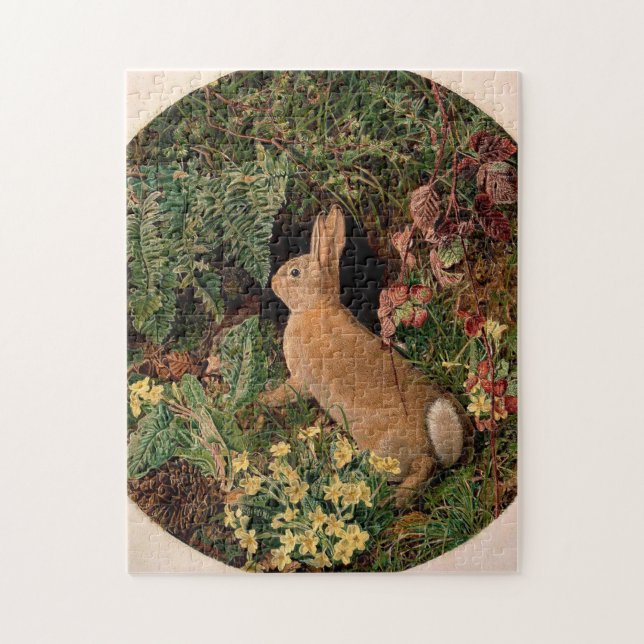Puzzle Fleurs de lapin lapin fougères vintage printemps d (Vertical)