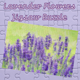 Puzzle Fleurs de lavande violette Aquarelle Florale