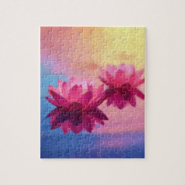 Puzzle Fleurs de Lotus Abstraites vibrantes (Vertical)